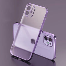 Load image into Gallery viewer, Luxury Plating Square Frame Matte Soft Silicone Case for iPhone 11 12 Pro Max Mini XR X XS 7 8 Plus SE 2020 Transparent Cover
