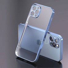 Load image into Gallery viewer, Luxury Plating Square Frame Matte Soft Silicone Case for iPhone 11 12 Pro Max Mini XR X XS 7 8 Plus SE 2020 Transparent Cover
