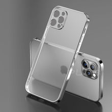 Load image into Gallery viewer, Luxury Plating Square Frame Matte Soft Silicone Case for iPhone 11 12 Pro Max Mini XR X XS 7 8 Plus SE 2020 Transparent Cover
