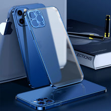 Load image into Gallery viewer, Luxury Plating Square Frame Matte Soft Silicone Case for iPhone 11 12 Pro Max Mini XR X XS 7 8 Plus SE 2020 Transparent Cover
