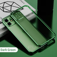 Load image into Gallery viewer, Luxury Classic Square Plating Frame Transparent Case For iPhone 12 11 Pro Max Mini X XS XR 7 8 Plus SE 2020 Soft Silicone Cover
