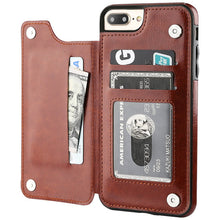 Load image into Gallery viewer, Luxury Slim Fit Premium Leather Cover For iPhone 11 12 mini Pro XR XS Max X 6 6s 7 8 Plus Wallet Card Slots Shockproof Flip Case
