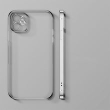 Load image into Gallery viewer, Luxury Square Frame Plating TPU Transparent Case for iPhone 12 11 Pro Max Mini iPhone X XR XS 7 8 Plus SE 2020 Soft Clear Cover
