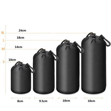 Load image into Gallery viewer, Waterproof Camera Lens Bag Drawstring Bag with S M L XL Size for Canon Sony Nikon DSLR Camera Lens Barrel Case with Hook
