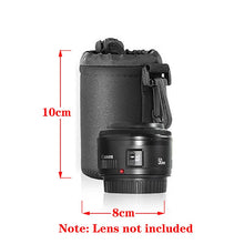 Load image into Gallery viewer, Waterproof Camera Lens Bag Drawstring Bag with S M L XL Size for Canon Sony Nikon DSLR Camera Lens Barrel Case with Hook
