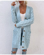 Load image into Gallery viewer, Women's Cardigan Sweater 2023 Autumn and Winter New Long Coat Twisted Rope Solid Color Knitted Sweaters
