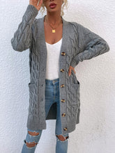 Load image into Gallery viewer, Women's Cardigan Sweater 2023 Autumn and Winter New Long Coat Twisted Rope Solid Color Knitted Sweaters
