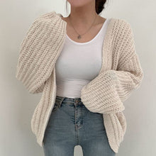 Load image into Gallery viewer, MEXZT Vintage Harajuku Lantern Sleeve Women Cardigan Sweater Casual Korean Fall Streetwear Tops Coat Chic Lazy Wind Y2k Sweater
