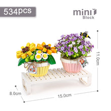 Load image into Gallery viewer, MOC 393Pcs Immortal Flower Potted Ornaments Succulents Model Building Blocks Bricks  DIY MOC Assembly Toys For Girls Gift
