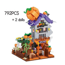 Load image into Gallery viewer, Creative MINI Halloween House Bricks Sets City Pumpkin Hut Party Decoration Building Block Children Toys Halloween Gifts
