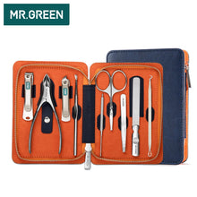 Load image into Gallery viewer, 9PCS/set Nails Art Clipper Scissors Tweezer Knife toe Professional Manicure set Nosehair cut Grooming kitManicure Tools

