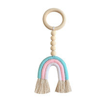 Load image into Gallery viewer, Macrame Rainbow Wall Hanging Decoration Boho Home Decor Party Supplies Baby Shower Dorm Kid Room Wood Bead Tassels Ornaments

