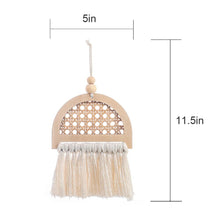 Load image into Gallery viewer, Macrame Rainbow Wall Hanging Decoration Boho Home Decor Party Supplies Baby Shower Dorm Kid Room Wood Bead Tassels Ornaments
