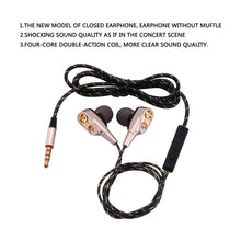 Load image into Gallery viewer, 3.5mm in-Ear Earphones Super Bass Dual Drive Headset Earbuds Earphone With Mic Universal For Smart Phone
