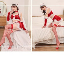 Load image into Gallery viewer, Maid Waitress Servant Women Christmas Xmas Party Lady Santa Claus Cosplay Costume Top Skirt Hat Socks
