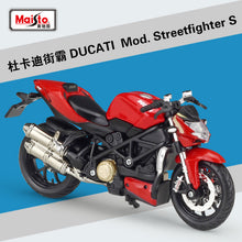 Load image into Gallery viewer, 1:18 The New Ducati Super Naked V4 S red original authorized simulation alloy motorcycle model toy car gift collection
