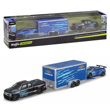 Load image into Gallery viewer, 1:64 2010 RAPTOR /2017 FORD GT HERITAGE Die casting manufacturing trailer model simulation model alloy car collection
