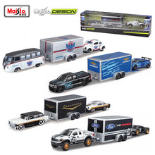 Load image into Gallery viewer, 1:64 2010 RAPTOR /2017 FORD GT HERITAGE Die casting manufacturing trailer model simulation model alloy car collection
