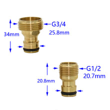 Load image into Gallery viewer, Male 1/2" 3/4" Quick Connector Brass nipple Faucet water gun adapter Garden tap Connector Adapter 1pcs

