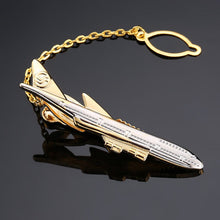Load image into Gallery viewer, Man's Tie Clip new arrivals Golden plating Airplane Shape Pilot Plane cufflinks Stick pin Wedding gift
