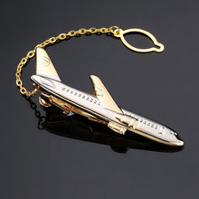 Load image into Gallery viewer, Man's Tie Clip new arrivals Golden plating Airplane Shape Pilot Plane cufflinks Stick pin Wedding gift
