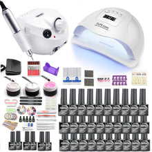 Load image into Gallery viewer, Manicure Set Gel Nail Polish Set With UV Nail Lamp And Nail Drill Machine For Gel Nail Set 40/30/20/10 Color Nail Polish Kit
