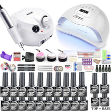 Load image into Gallery viewer, Manicure Set Gel Nail Polish Set With UV Nail Lamp And Nail Drill Machine For Gel Nail Set 40/30/20/10 Color Nail Polish Kit
