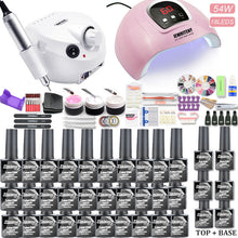 Load image into Gallery viewer, Manicure Set Gel Nail Polish Set With UV Nail Lamp And Nail Drill Machine For Gel Nail Set 40/30/20/10 Color Nail Polish Kit
