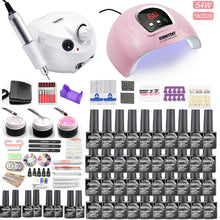 Load image into Gallery viewer, Manicure Set Gel Nail Polish Set With UV Nail Lamp And Nail Drill Machine For Gel Nail Set 40/30/20/10 Color Nail Polish Kit
