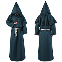 Load image into Gallery viewer, Medieval Halloween Christian Friar Priest Robes Witch Wizard Cloak Cape Party Death Ghost Vampire Devil Demon Cosplay Costumes
