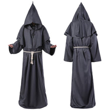 Load image into Gallery viewer, Medieval Halloween Christian Friar Priest Robes Witch Wizard Cloak Cape Party Death Ghost Vampire Devil Demon Cosplay Costume for Adult

