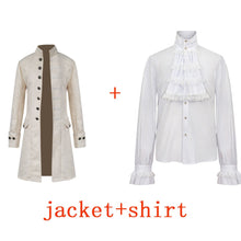 Load image into Gallery viewer, Men Steampunk Trench Coat / Shirt  Vintage Prince Overcoat Medieval Renaissance Jacket Victorian Edwardian Cosplay Costume
