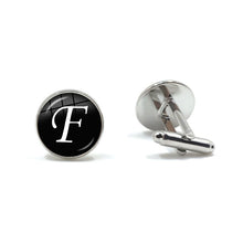Load image into Gallery viewer, Men's Fashion A-Z Single Alphabet Cufflinks Silver Color Letter Cuff Button for Male Gentleman Shirt Wedding Cuff Links Gifts
