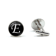 Load image into Gallery viewer, Men's Fashion A-Z Single Alphabet Cufflinks Silver Color Letter Cuff Button for Male Gentleman Shirt Wedding Cuff Links Gifts
