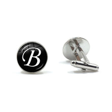 Load image into Gallery viewer, Men's Fashion A-Z Single Alphabet Cufflinks Silver Color Letter Cuff Button for Male Gentleman Shirt Wedding Cuff Links Gifts
