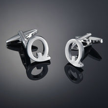 Load image into Gallery viewer, Men's French Shirt Cuff Links Male Cuff Links for Men Gift for Men 26 Letters A-Z High Quality Brass Silver Color Cufflinks
