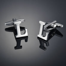 Load image into Gallery viewer, Men's French Shirt Cuff Links Male Cuff Links for Men Gift for Men 26 Letters A-Z High Quality Brass Silver Color Cufflinks
