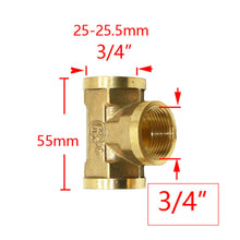 Load image into Gallery viewer, Brass 1/4“ 1/2 3/4 1inch Male Female Thread Connector Elbow Tee Cross Water Splitter Repair Copper Fittings Reducing Connector 1pcs

