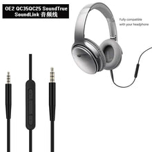 Load image into Gallery viewer, Mic Cable Headphone Cord For BOSE QC35 QC25 OE2 Soundtrue Soundlink Headset 3.5 to 2.5 Pairs of Recording Cables 140cm

