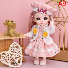 Load image into Gallery viewer, Mini 16cm BJd Doll 13 Movable Joint Girl Doll 3D Big Eyes 1/12 Fashion Princess Doll DIY Dress Up Toy Doll With Clothes Gift
