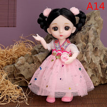 Load image into Gallery viewer, Mini 16cm BJd Doll 13 Movable Joint Girl Doll 3D Big Eyes 1/12 Fashion Princess Doll DIY Dress Up Toy Doll With Clothes Gift
