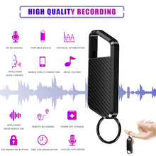 Load image into Gallery viewer, Mini Dictaphone Noise Reduction Smart Audio Recorder 32GB USB Voice Activated Recording Pen Keychain MP3 Digital Voice Recorder
