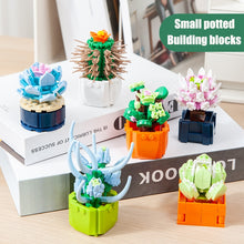 Load image into Gallery viewer, Mini Flower Building Blocks Home Desktop Succulent Potted Ornaments Diy Small Particles Puzzle Assembled Children's Toy Gift
