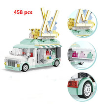 Load image into Gallery viewer, Mini Parts City Outing Bus Compatible Friends Camper Van Camping Car Princess Model Building Blocks Sets Bricks Toys For Girls
