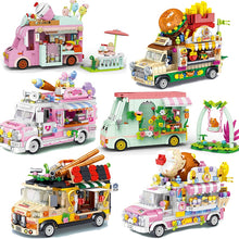 Load image into Gallery viewer, Mini Parts City Outing Bus Compatible Friends Camper Van Camping Car Princess Model Building Blocks Sets Bricks Toys For Girls
