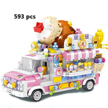 Load image into Gallery viewer, Mini Parts City Outing Bus Compatible Friends Camper Van Camping Car Princess Model Building Blocks Sets Bricks Toys For Girls
