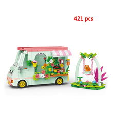 Load image into Gallery viewer, Mini Parts City Outing Bus Compatible Friends Camper Van Camping Car Princess Model Building Blocks Sets Bricks Toys For Girls
