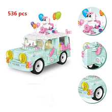 Load image into Gallery viewer, Mini Parts City Outing Bus Compatible Friends Camper Van Camping Car Princess Model Building Blocks Sets Bricks Toys For Girls
