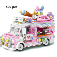 Load image into Gallery viewer, Mini Parts City Outing Bus Compatible Friends Camper Van Camping Car Princess Model Building Blocks Sets Bricks Toys For Girls
