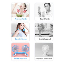 Load image into Gallery viewer, Mini Fan Hands-free Neck Fan Rechargeable Battery Small Portable Sports Fan
